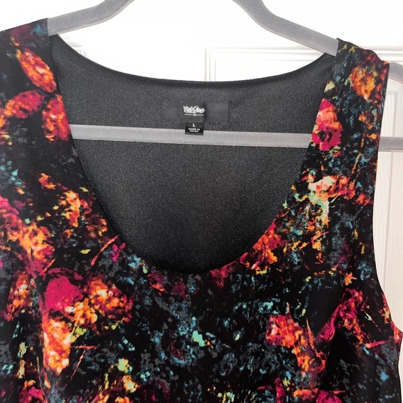 Massimo Black and Multi Color Floral Midi Dress Large - Picture 2 of 3